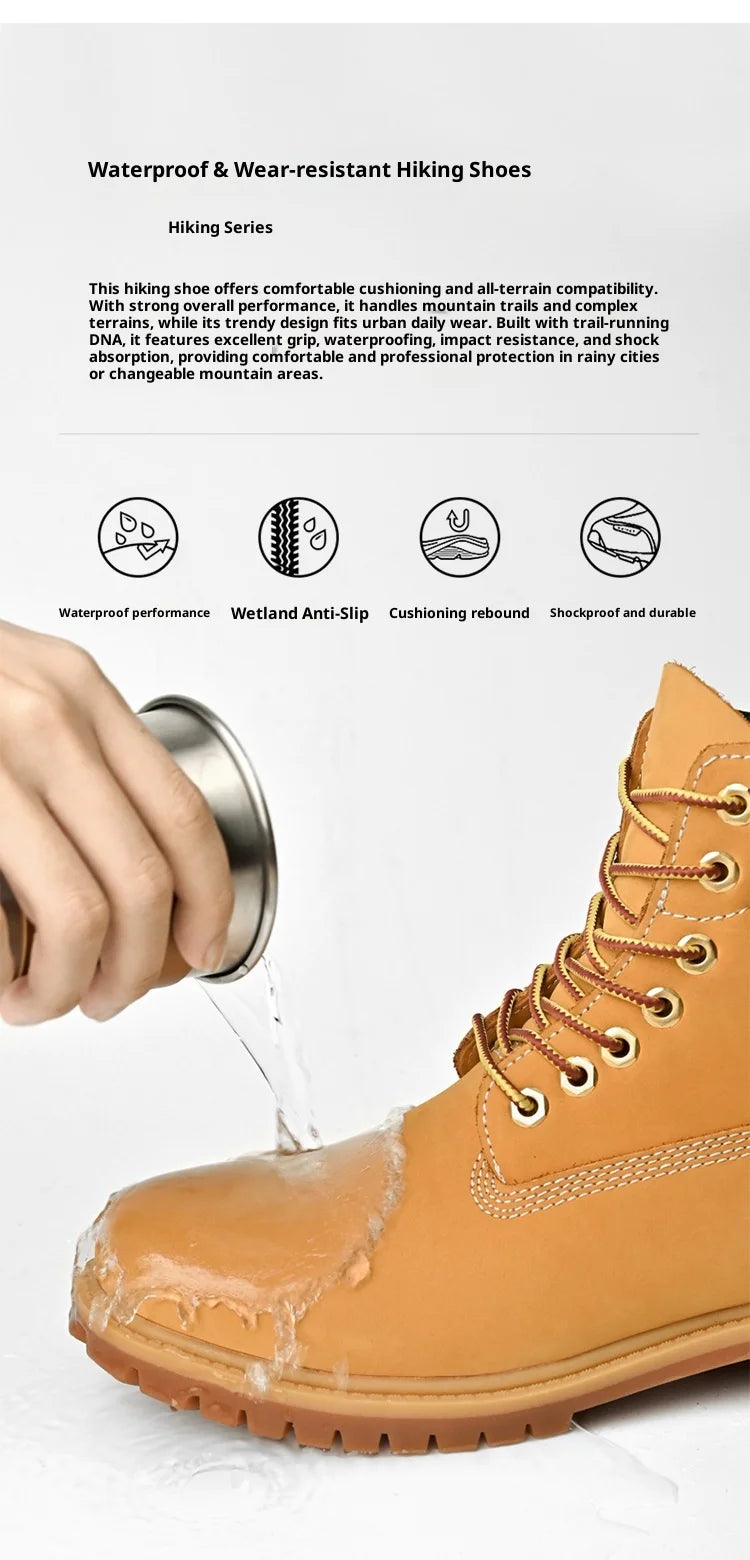 Men's Ankle Boots Leather Lace Up Non Slip Winter Warm