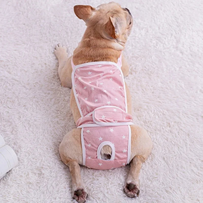 Dog Sanitary Pantie With Adjustable Strap Cotton Suspender Physiological Pants Pet Underwear Diaper Jumpsuit Shorts