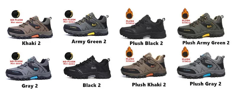 Men's Winter Snow Boots Waterproof Leather Ankle Boots Size 39-47