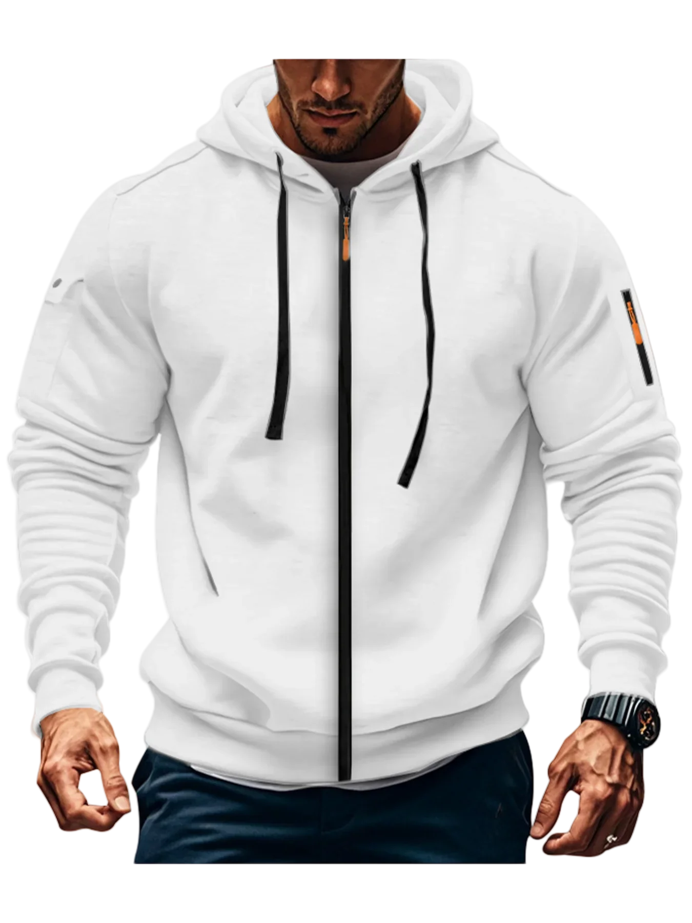 Men's Autumn Winter New Hoodies Long Sleeve Sweatshirt Zipper Design Hooded Sweatshirt for Men Sportswear Slim Fit Casual Jacket