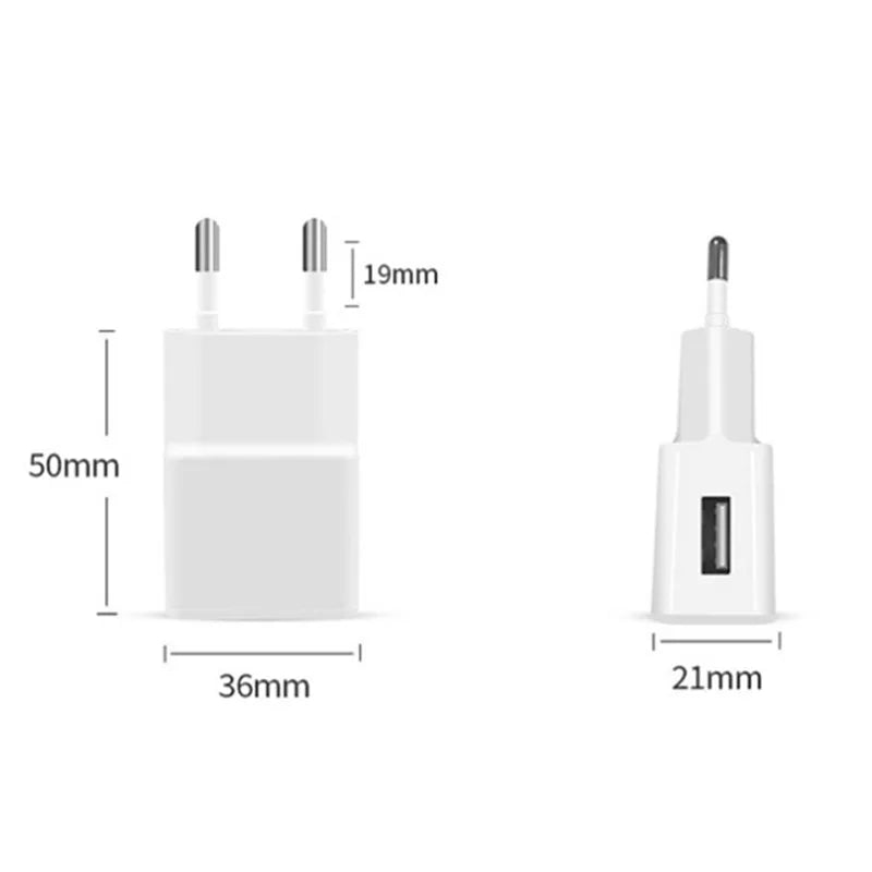 5V/2A Phone Charger for Samsung S6 S7 S8 S20 Note20 10 9 8 Dual USB Home Travel Wall Charger Mobile Phone Power Adapter EU Plug