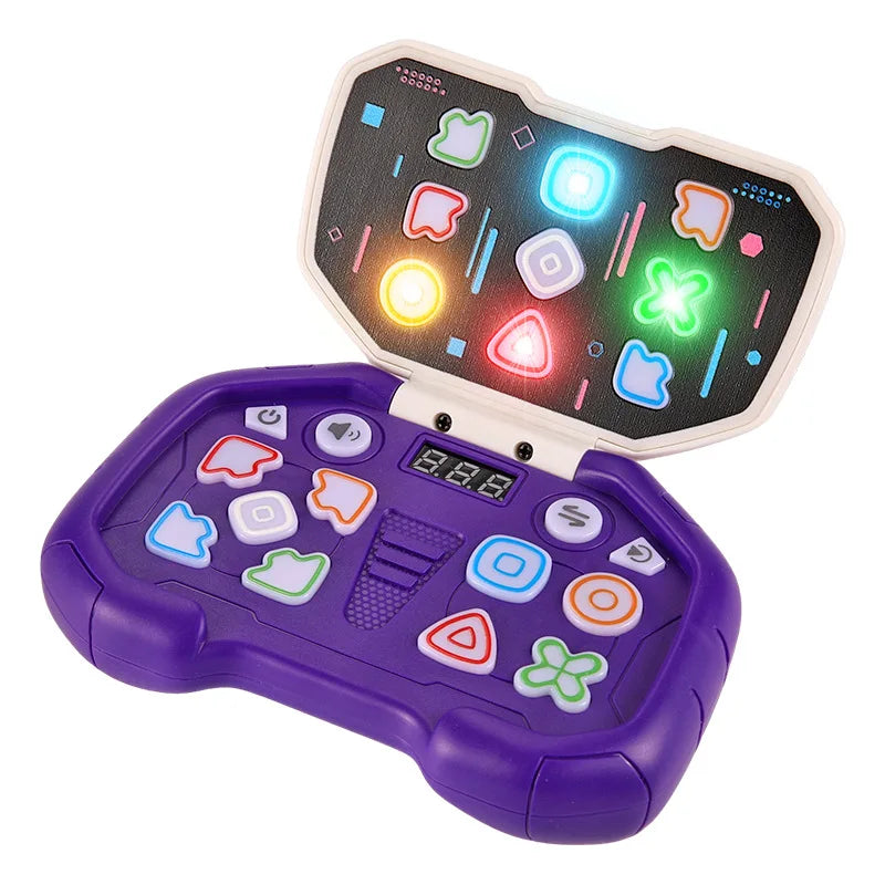 Electronic Music Rhythm Puzzle Game Machine Montessori Pockets Travel Toy Light Up Educational Sensory Fast Push Table Game