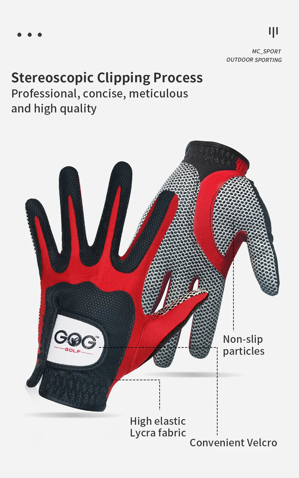 1pc Golf Gloves PU Leather Superelasticity Magic gloves 2 colour Blue Red For Men Schoolboy Gentleman For Game Ball new