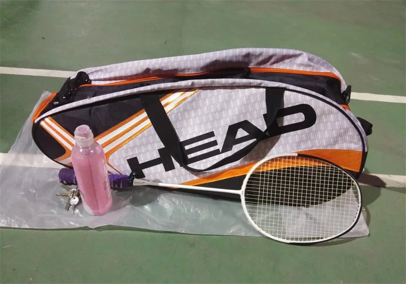 HEAD Tennis Rackets Bag Large Capacity 3-6 Pieces Tennis Backpack Badminton Gymbag Squash Racquet Bag With Separated Shoes Bag