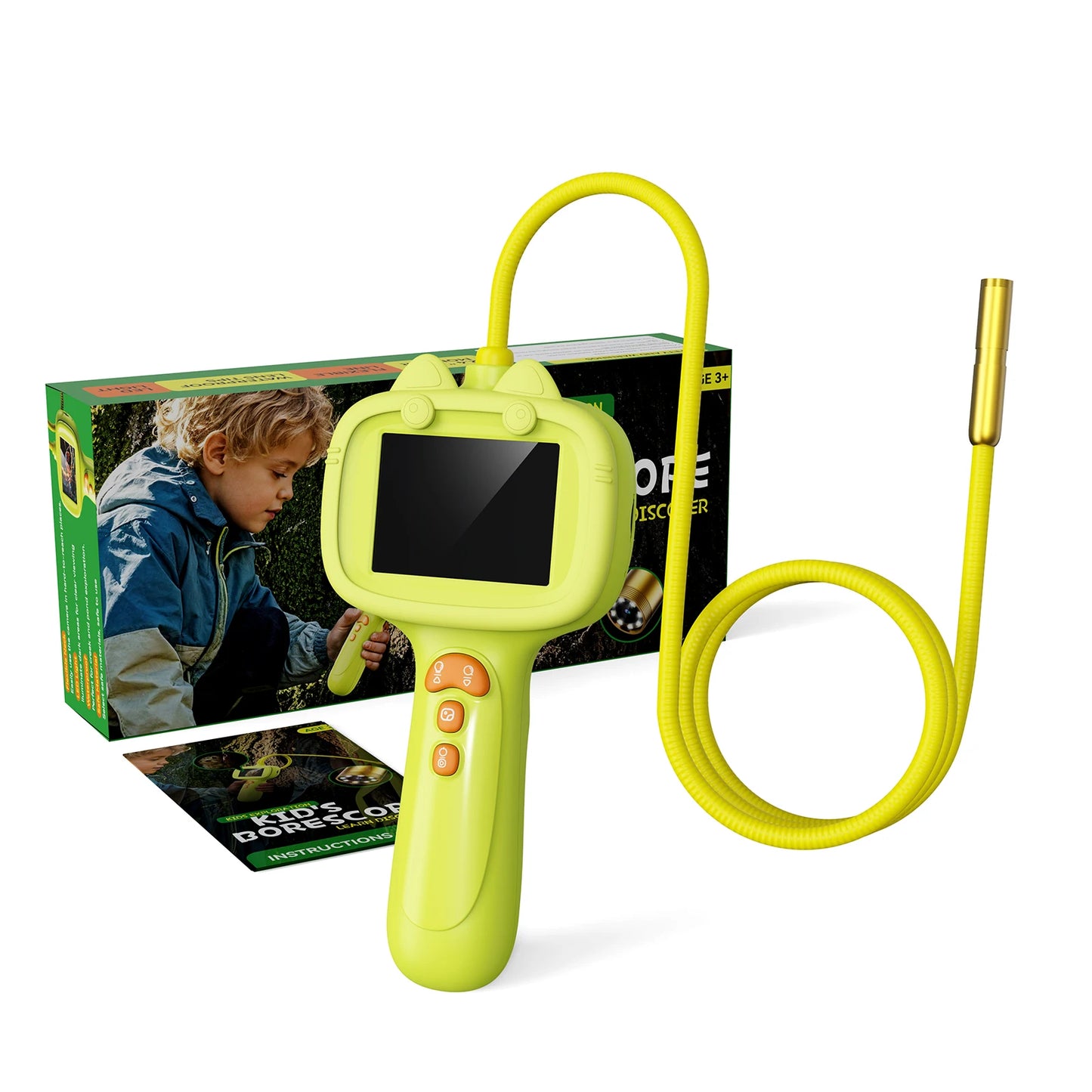 Kids Borescope Snake Camera with Light Outdoor STEM Educational Toy Endoscope Science Gift for Boys Girls Camping Explore Nature