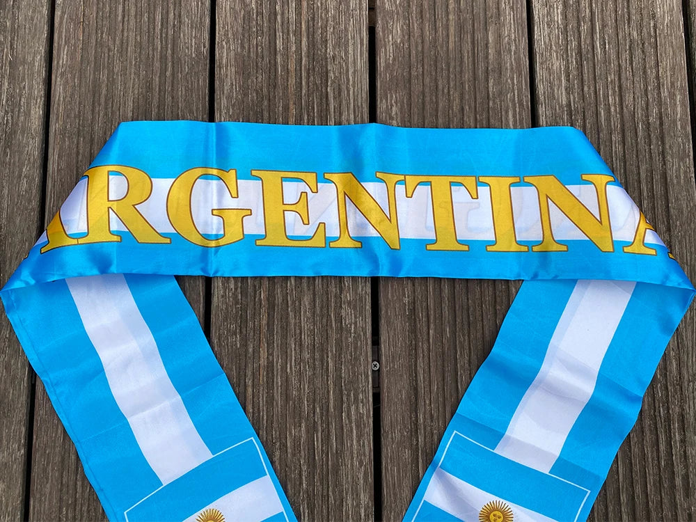 xvggdg  14x130cm  National Team Football Fans Scarf   Argentina france  Morocco  Croatia Tassel Flags Scarf   Souvenir