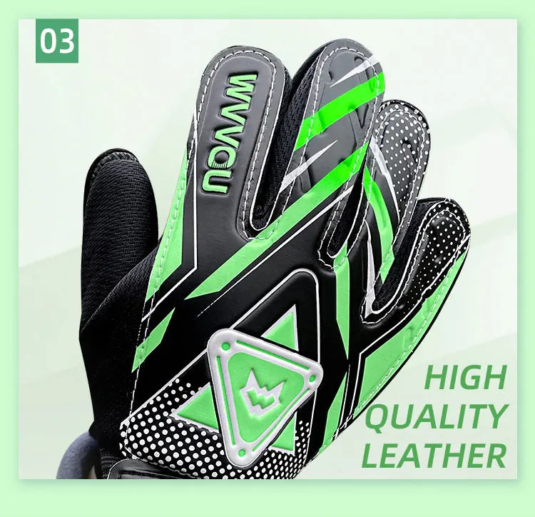 WVVOU Goalkeeper Gloves Children and Teenagers, Football Goalkeeper Gloves, Football Gloves, Double Protection, Portability