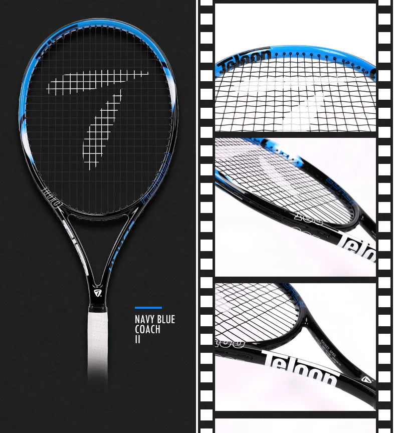 TELOON Genuine Carbon Tennis Racket Beginner College Student Men's and Women's Single with Wire Rebound Tennis Trainer Set