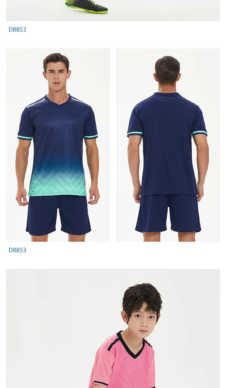 MAN Football Jerseys Team Training Customize Professional Women Soccer Uniform Adult Kids Futsal Quick-Drying Sportswear Outfit