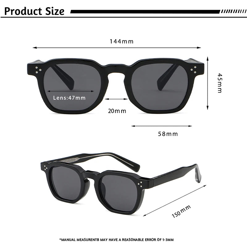 CATERSIDE Fashion Men Sunglasses Small Frame Square Personalized Design Sun Glasses Women Travel Party Business Festival Gift