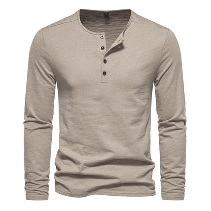 Men's Long Sleeve Cotton Slim Fit T Shirt Casual Everyday Wear
