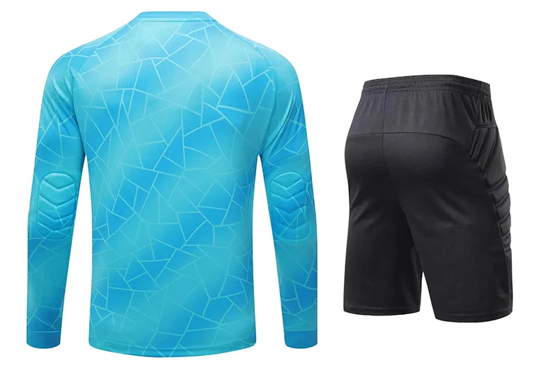 Men Kid 2024 Soccer Goalkeeper Uniform Protective Sponge Long Sleeve Football Training Goalkeeper Top Soccer Jersey Pants Custom