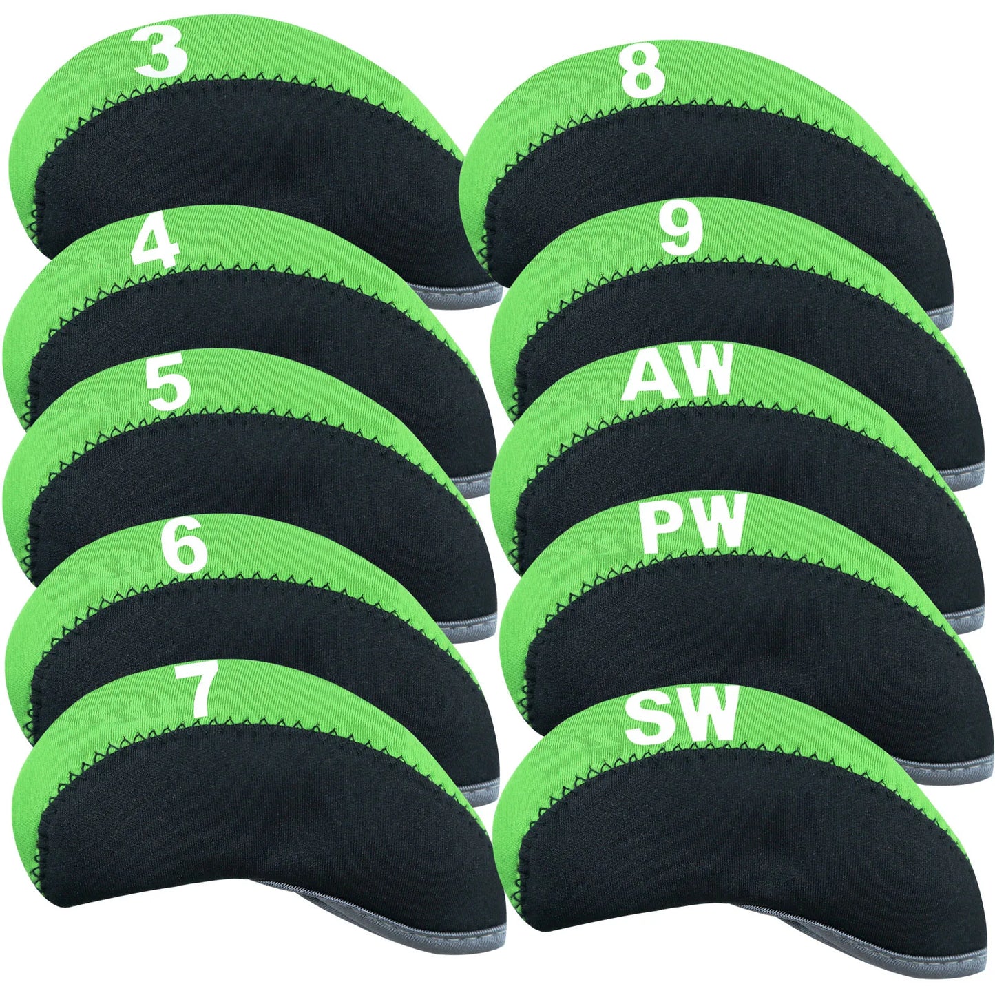 Golf Iron Head Covers 10pcs Set Putter Headcover Protector, Lightweight Durable Portable Universal Irons Clubs