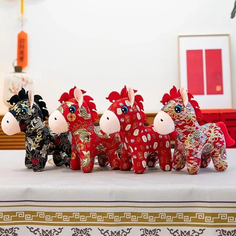 1Pc 2026 New Year Mascot Horse Plush Toy – Cute Stuffed Doll for Kids & Home Decor (15/20cm)