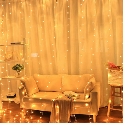 3/4/6M LED Curtain String Lights – USB Powered Fairy Garland with Remote Control, Christmas Festoon Lights for Bedroom, Home & Party Decoration
