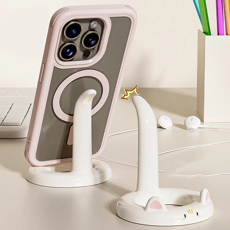 Cute And Sweet Cartoon Cat Mobile Phone Holder, Creative Desktop Mini Mobile Phone Holder, Can Be Used As A Decorative Ornament