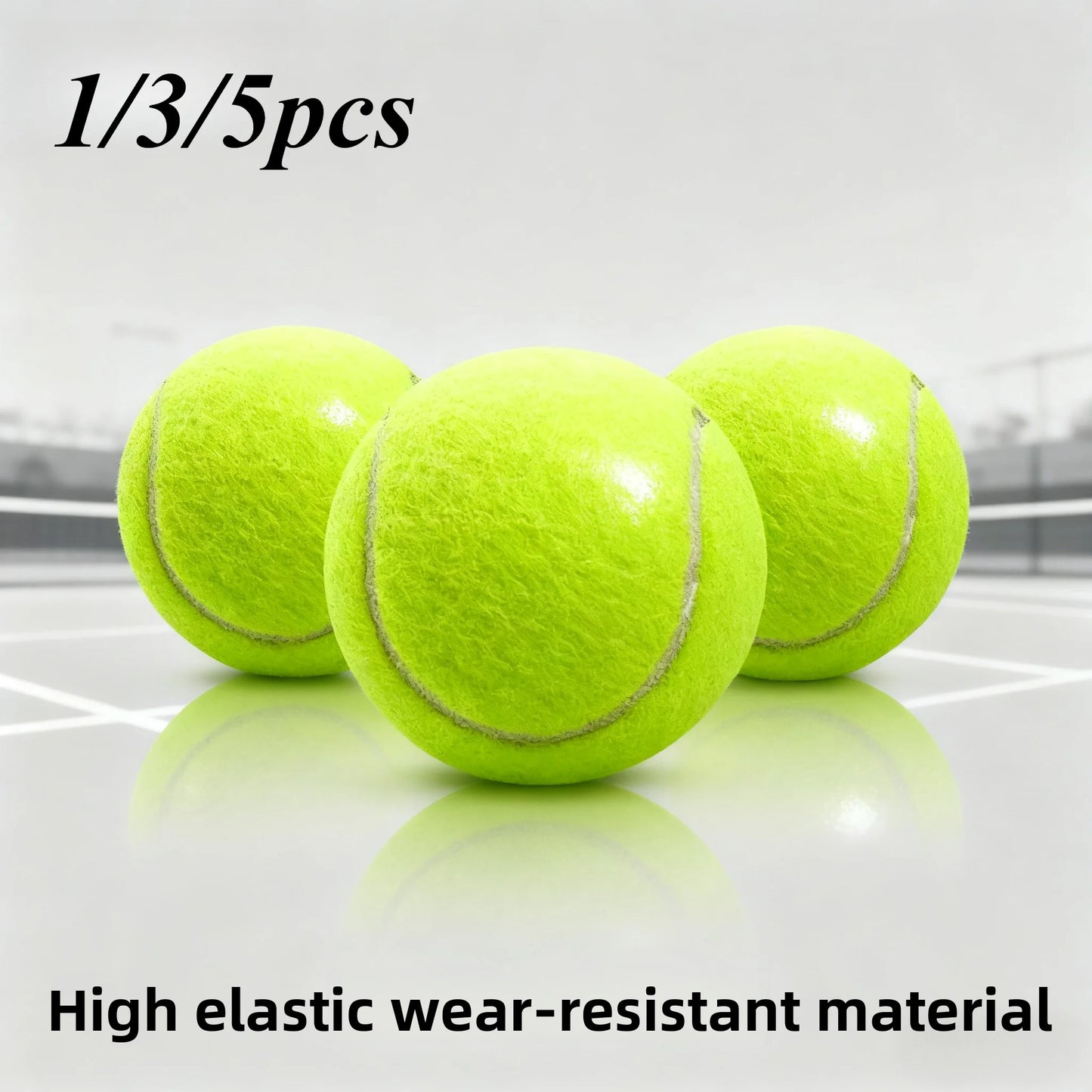 1/3/5pcs 5/3/1pcs High Elasticity Tennis Ball Elementary Match Training Durable Ball Fans Practice Durable Tennis Ball