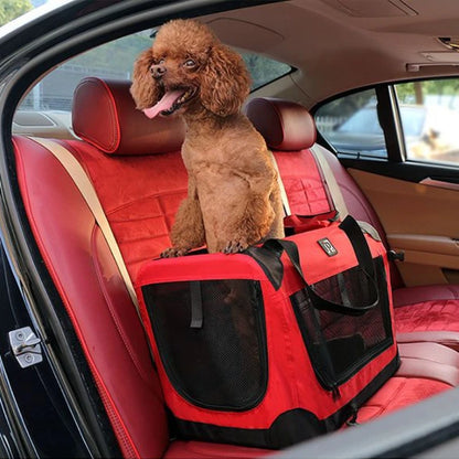 Nylon Car Travel Pet Carrier Folding Cage For Medium And Large Dogs