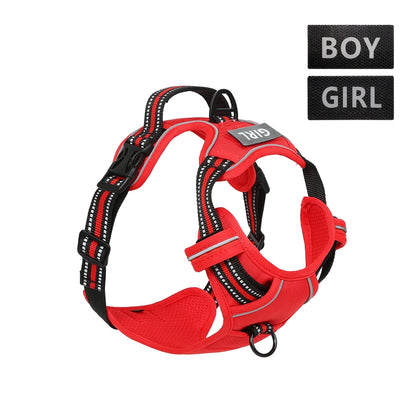 No Pull Dog Harness Front Clip Reflective Heavy Duty Handle For Large Dogs