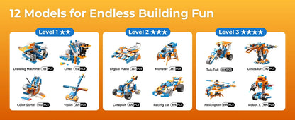 12-in-1 Programmable Robot Building Kit With App Remote Control