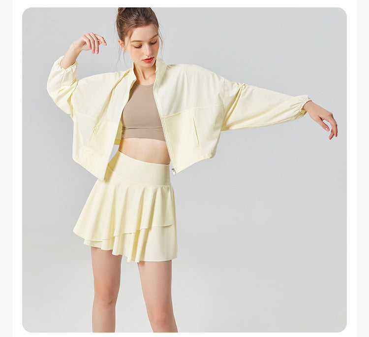 Sun Protection Tennis Skirt with Shorts for Women High-waisted Sun Block and Pleated Skirt Golf Skort Yoga Dresses with Leggings