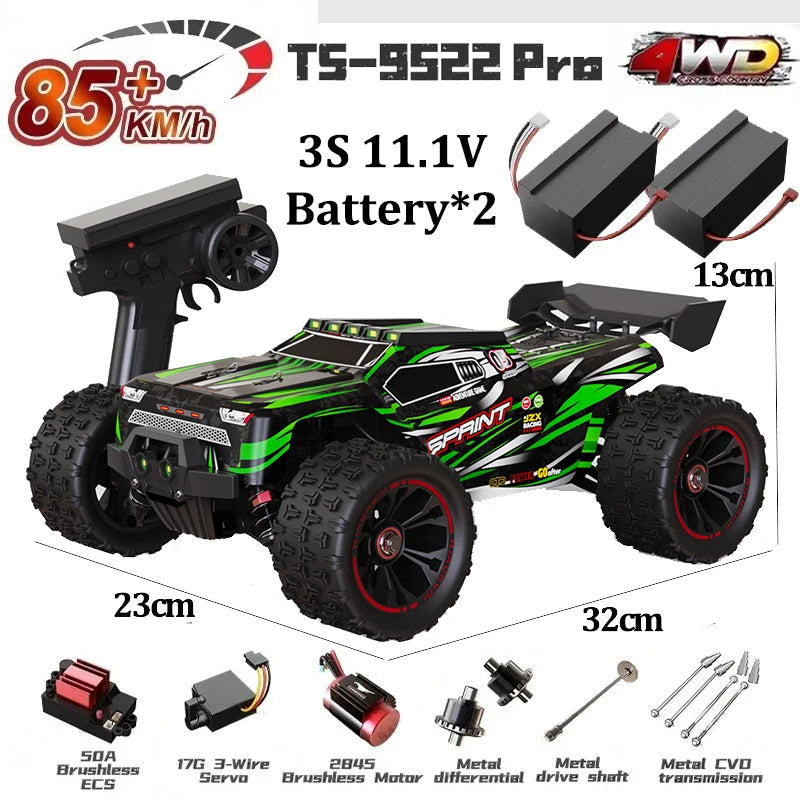 1:16 WLtoys 9522pro Professional Racing Car 85 Km/h 4WD Brushless Remote Control Vehicle Road-Off-Road Drifting Type Rc CarGift