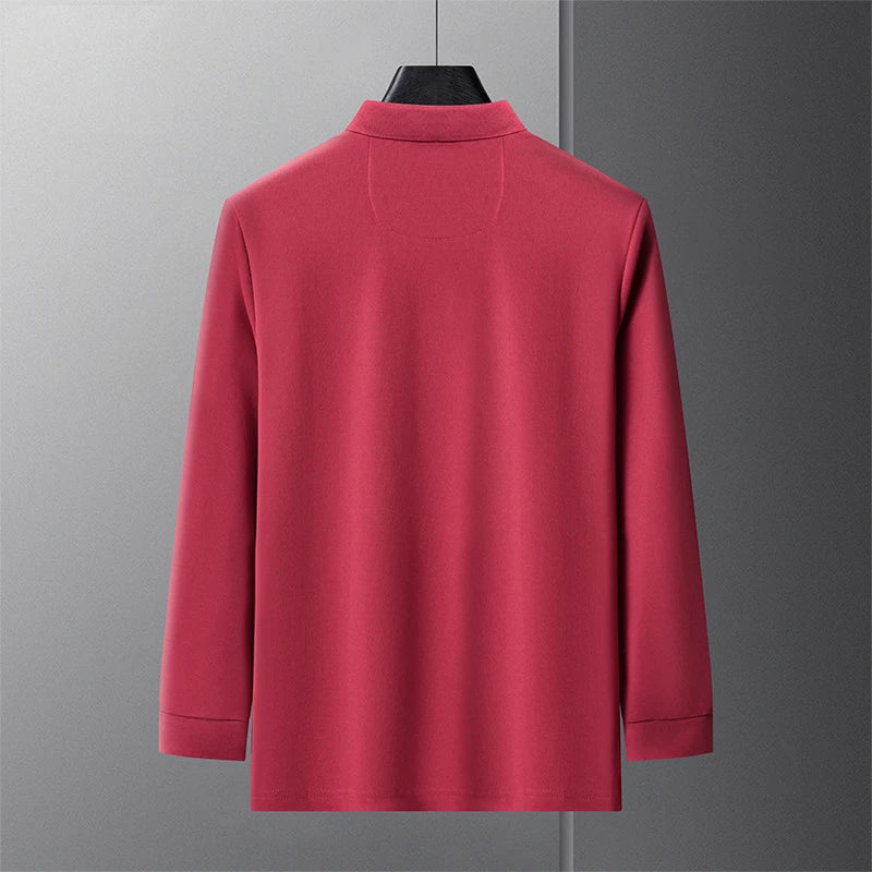 Popular Men's Spring and Autumn Horse Logo Trendy Brand Temperament Fashionable Outdoor Sports Top Long Sleeved Polo Shirt