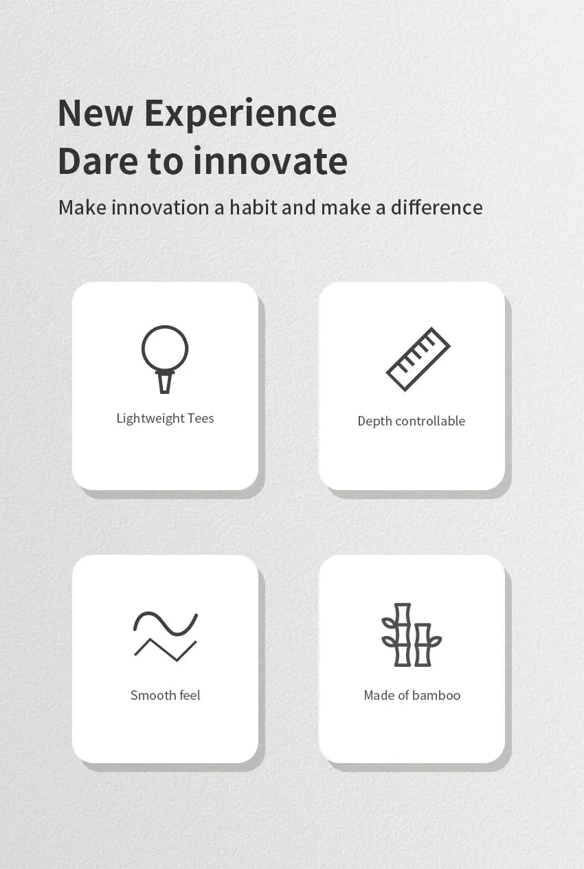 50 Pieces Bamboo Golf Degree Scale Tees 83mm Reduce Friction Side Spin Golf Tees White and Black Adjustable Depth