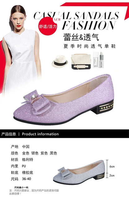 Women Bowknot Flat Shoes Slip-On Casual PU Insole Lined