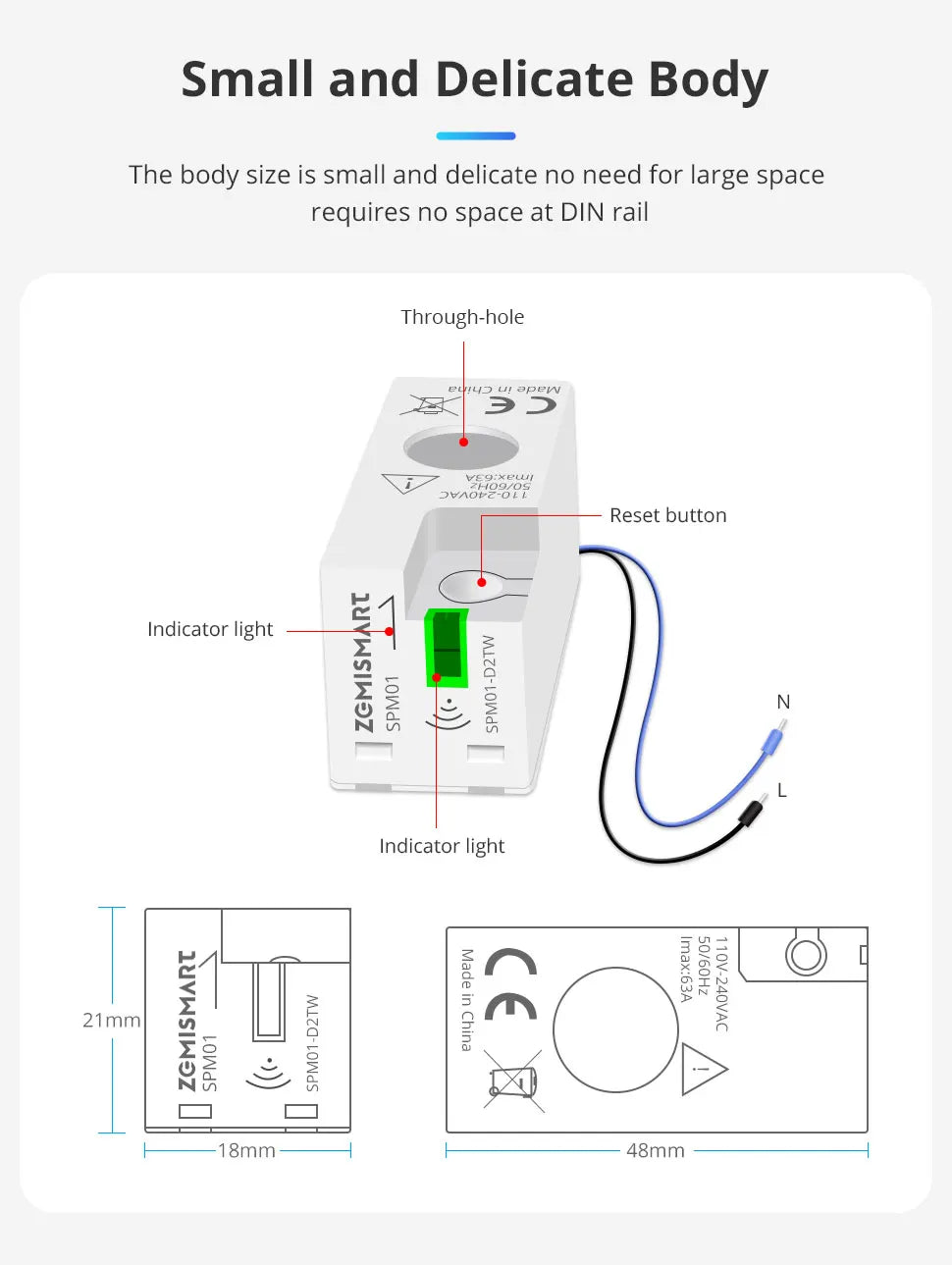 Zemismart Smart Energy Meter Zigbee WiFi Monitor Electric Sensor Measure Work With Tuya Zigbee2mqtt Home Assistant