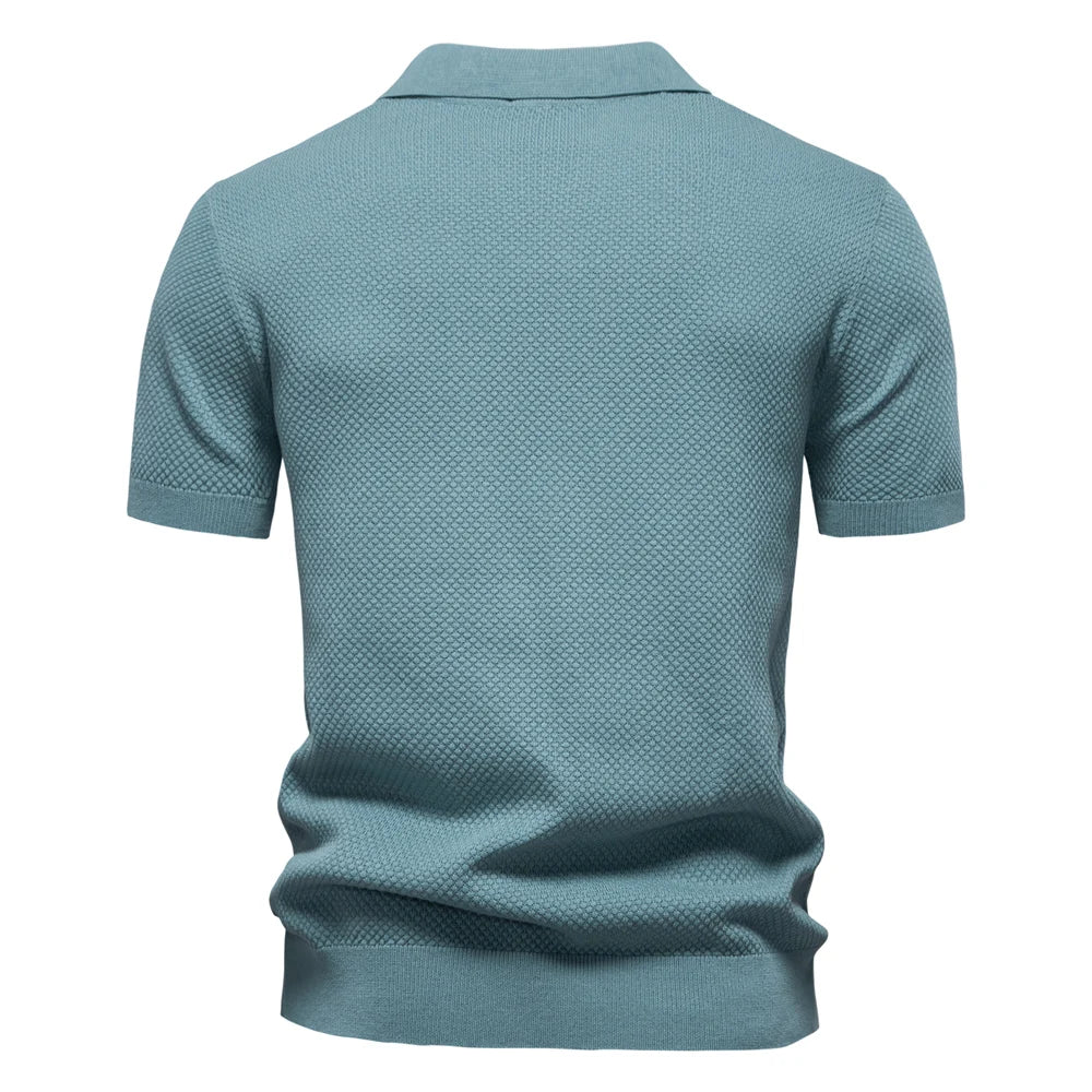 2025 New Summer Premium Solid Color Men's Golf Polo Shirt for Collared Breathable Fabric Social Casual Top Male Polo Shirts