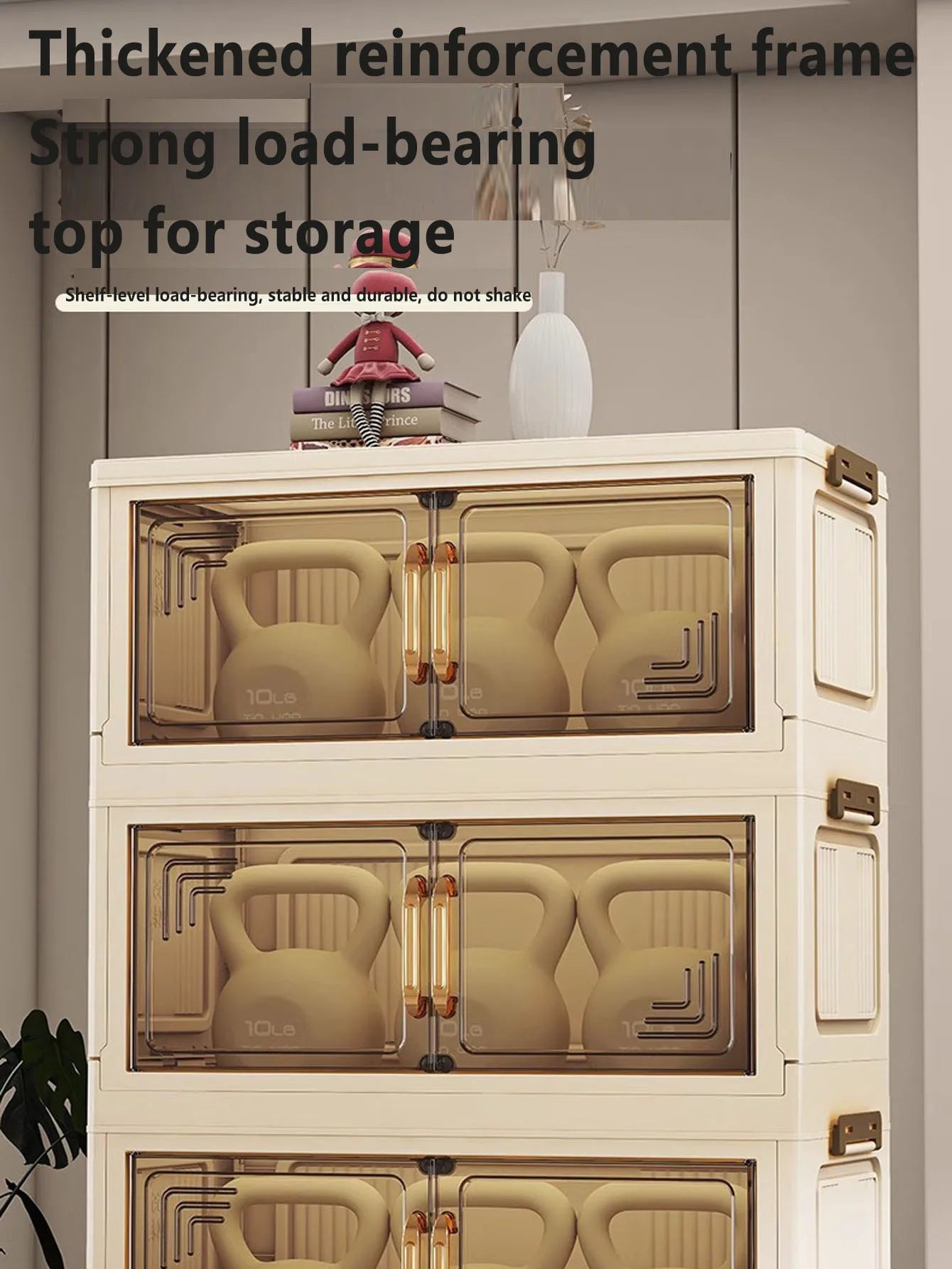 45/55/65cm Length Multifunction Folding Storage Cabinet Sundries Cabinet Large Capacity Dustproof Wardrobe Locker