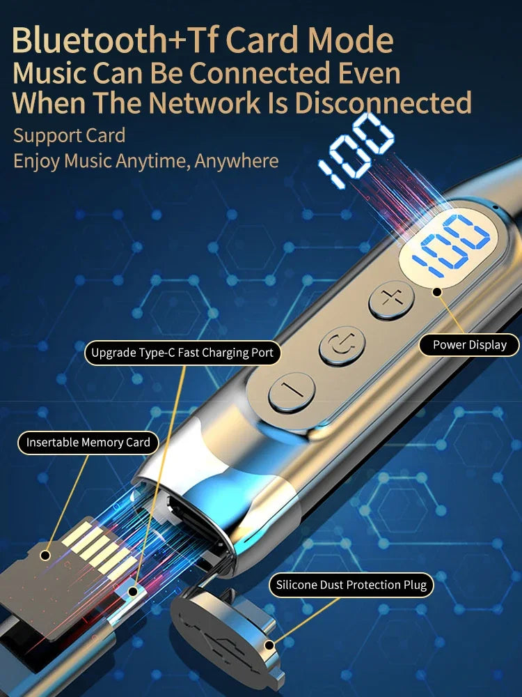 New Bluetooth Earphones Wireless Headphones Magnetic Sport Neckband Neck-hanging TWS Earbuds Wireless Blutooth Headset with Mic