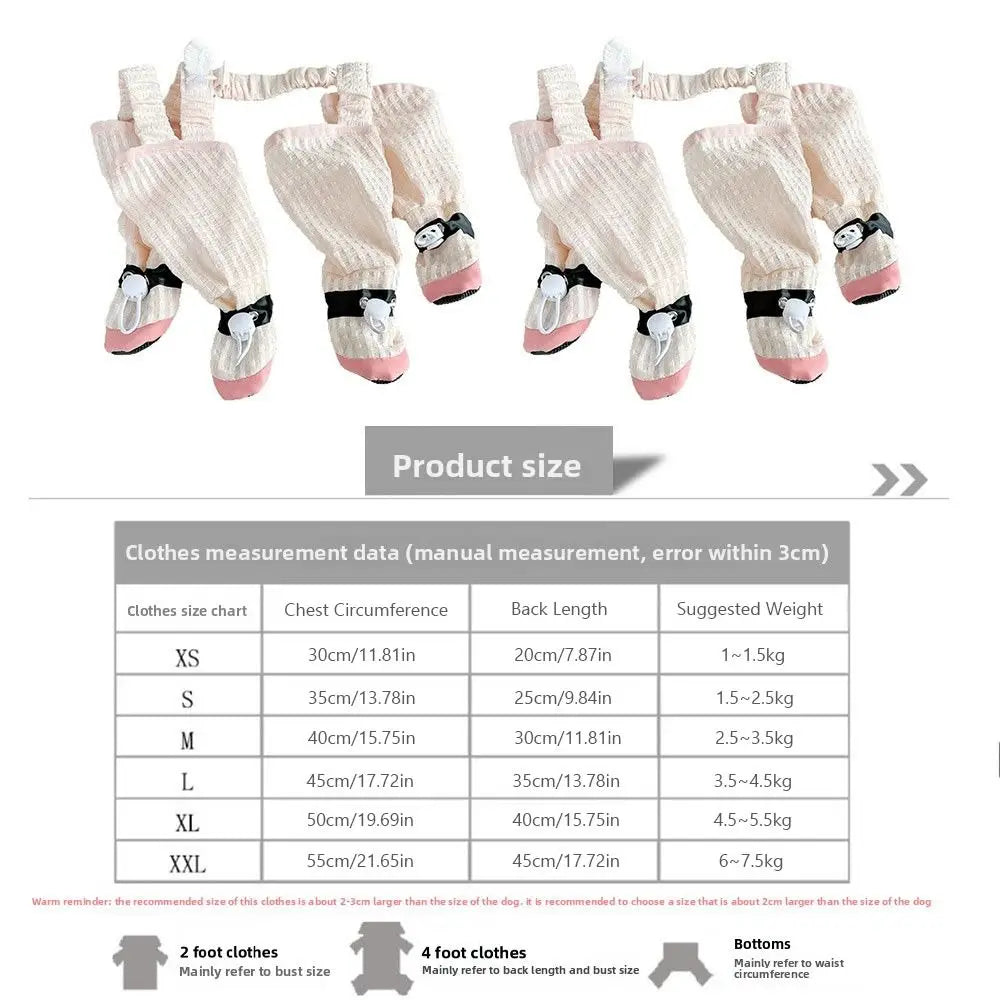 Full Leg Protection Pet Strolling Going Out Pants Adjustable Dust-proof Dog Four-Legged Pants Anti-Slip Dog Jumpsuit Shoes