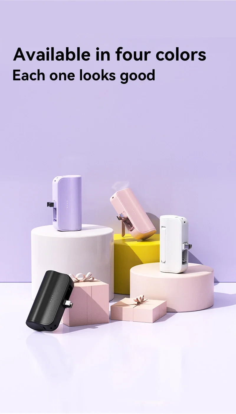 Mini Capsule 50000mAh High Capacity Power Bank Portable Wireless Fast Charging External Battery For iPhone Huawei Samsung