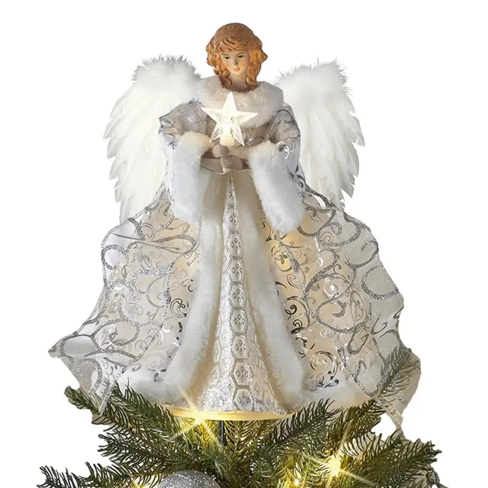 Lovely Angel Treetop Decor – Holiday Statue for Christmas Trees