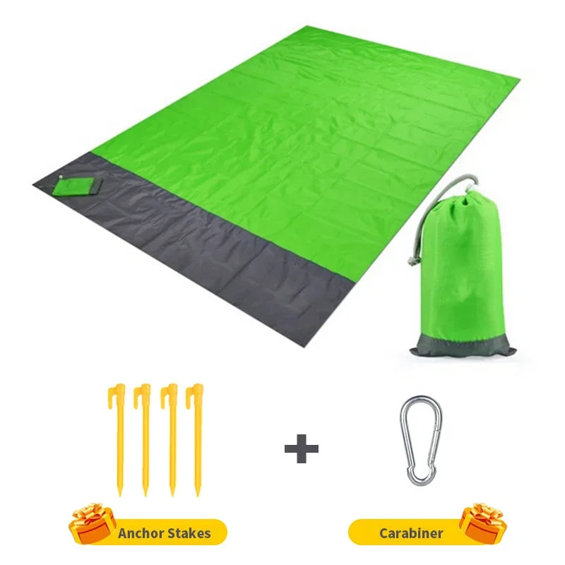 Waterproof Pocket Beach Mat Folding Beach Blanket Camping Mat Lightweight Lightweight Mat Outdoor Picnic Mat