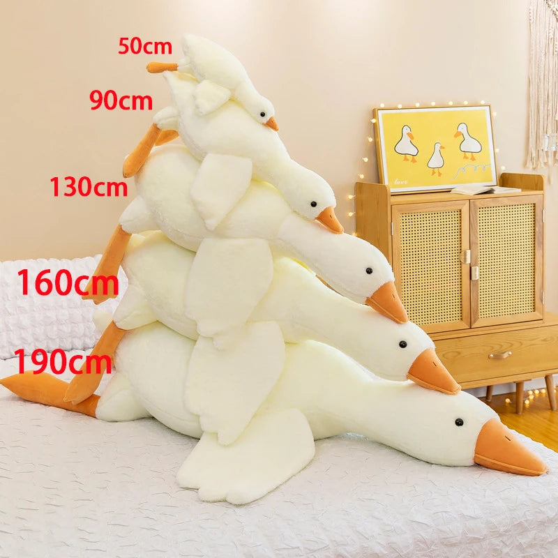 Hot 35/50/90/130CM Funny Goose Plush Stuffed Soft Duck Sleeping Pillow Sofa Cushion Kids Girlfriend Birthday Gift Toy