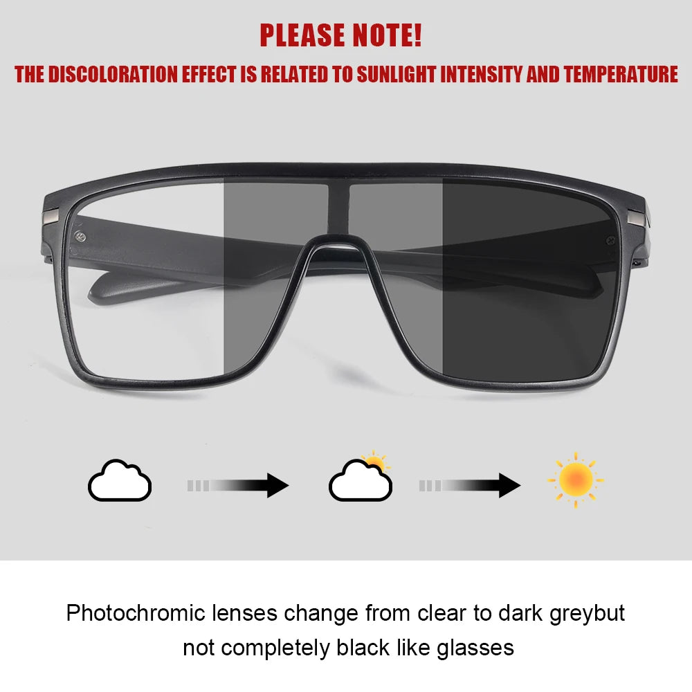 CRIXLAIS Fashion Photochromic Polarized Sunglasses Men Women Oversized Sun Glasses Male Night Vision Driving Goggles UV400