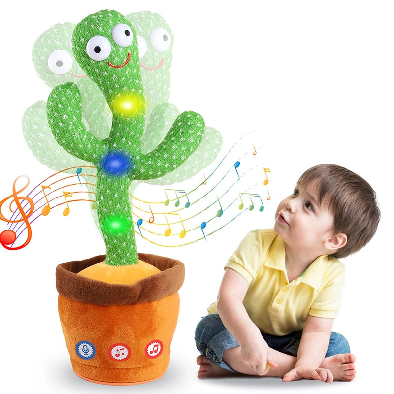 Interactive Dancing Talking Cactus Toy – Funny Plush Music & LED Toy for Kids Gifts & Home Decor