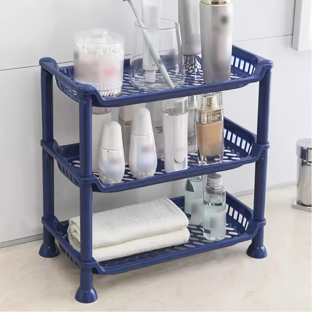 Plastic Bathroom Vanity Countertop Organizer Shelf Multi-Layered Makeup Cosmetic Toiletries Storage Tray  Accessorie Toilet Tool