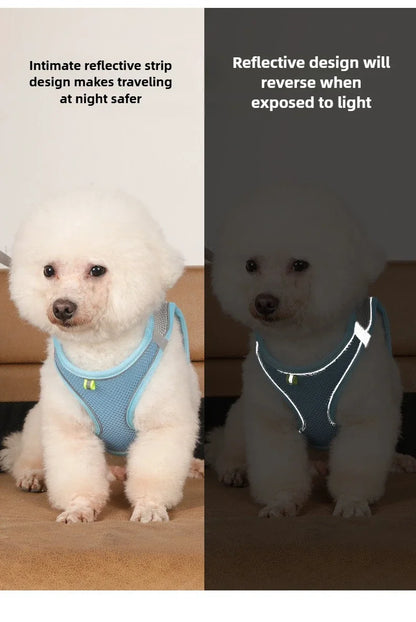 Cat Harness Vest Leash Set Adjustable Reflective Soft