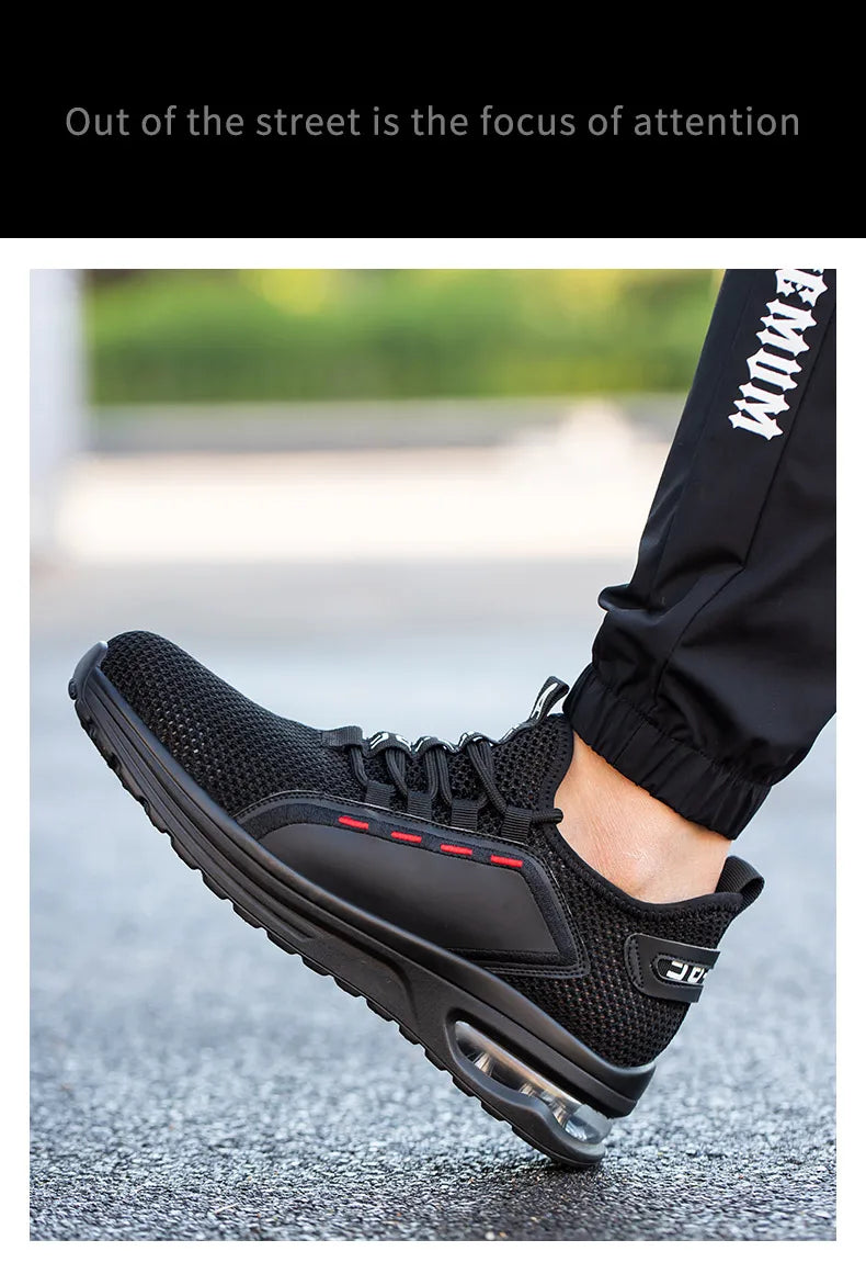 Safety Shoes Work Sneakers Steel Toe Men Women Anti Smash Puncture Proof Work Boots Indestructible Safety Shoes Light Breathable