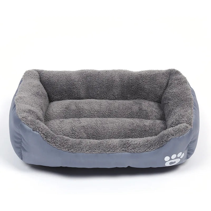 Large Square Dog Bed – Plush Cat Nest and Dog Sofa, All-Season Waterproof Mattress