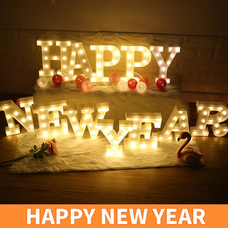 LED Letter and Number Light Set PVC Warm White Decor
