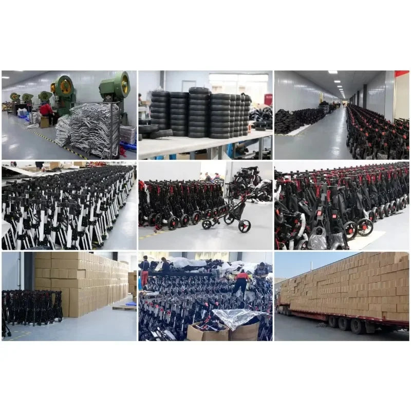 Factory Price Golf Cart 4 Wheels Golf Trolley Cart Folding Golf Push Trolley With Umbrella Holder