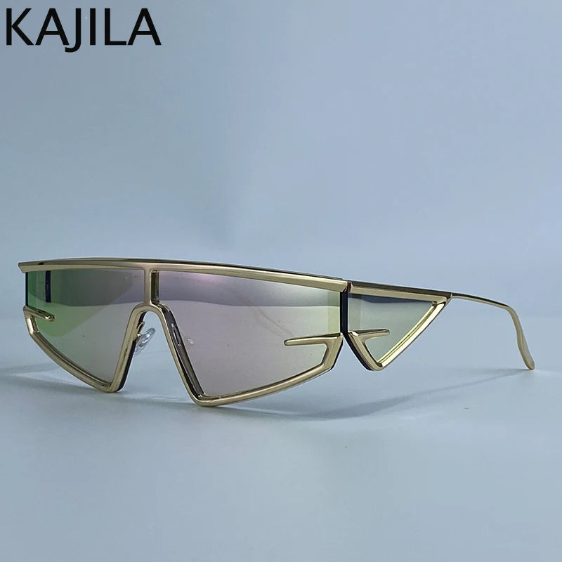 Y2K Punk Shield Sunglasses Square Frame UV400 Protection