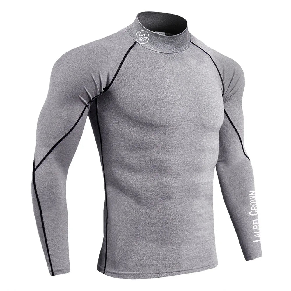 Fitness T-shirt Men Long Sleeve Training Shirts Running Compression Skinny Tops Muscle Workout Clothing