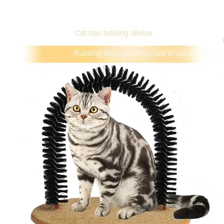Cat Pamper Toy with Interactive Brush and Scratcher