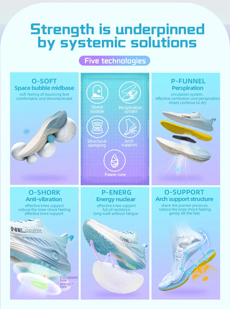 ONEMIX Casual Running Shoes Breathable Summer Jogging Shoes Men Lightweight Women Gym Shoes Outdoor Male Cushion Sports Shoes